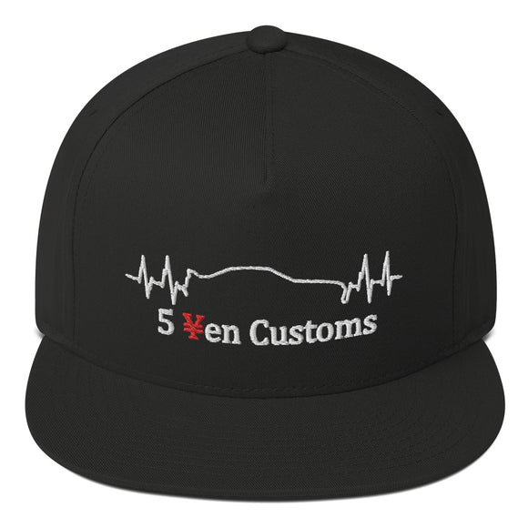 Heart Beat Skyline 5 Yen Customs Flat Bill Snapback Hat