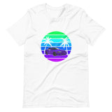 R32 Skyline Bright Retro Sunset Palm Tree Short-Sleeve Unisex T-Shirt